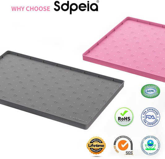 Sdpeia Under Sink Mat 22"×19" – Waterproof Silicone Cabinet Liner & Sink Protector for Kitchen & Bathroom, Multi-Purpose Organizers Tray for Pets, Laundry, Cat Litter Mat,Gray