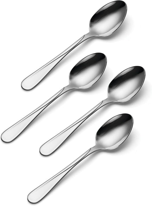 Oneida Flight Everyday Flatware Teaspoons 18/0 Stainless Steel, Set of 4, Silver