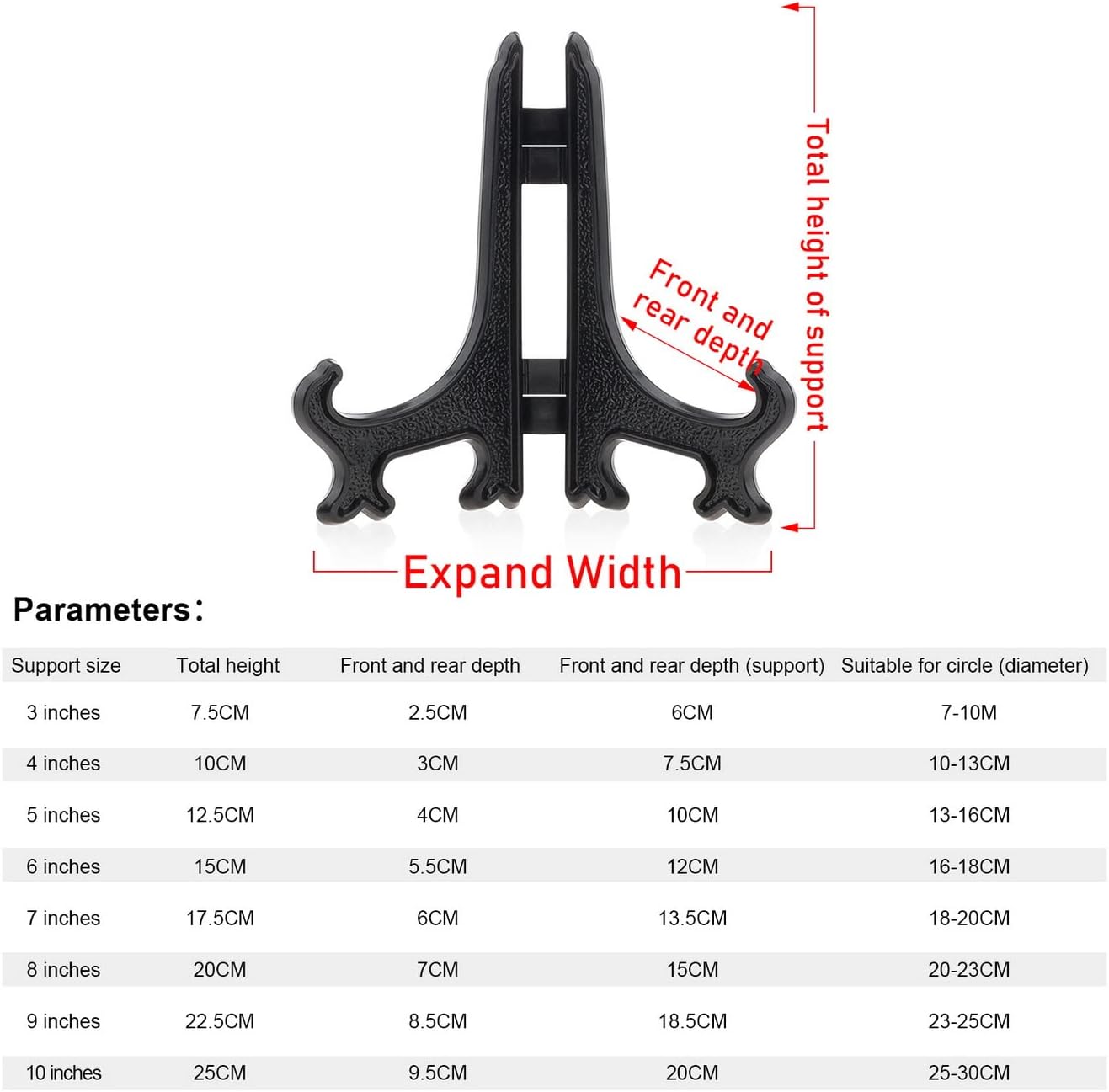 5 Inch Clear Acrylic Book Stand Holder 2pcs Display Easel for Cookbooks Table Numbers Photo Frames Office Desk Decor Foldable Plate Display Stands