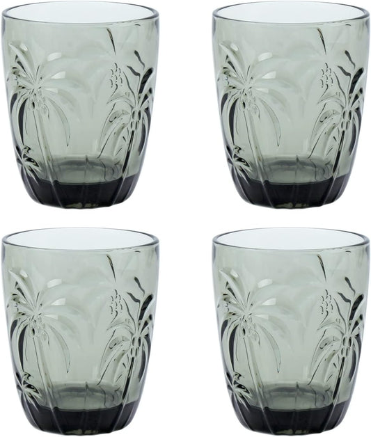 M&N HOME Set of 4 Old Fashioned Drinking Glasses, 9 Oz Cups, Glass Tumblers, Glass Cups, Water Glasses, Juice Glasses, Highball Glasses, Glassware Set - GREY SET