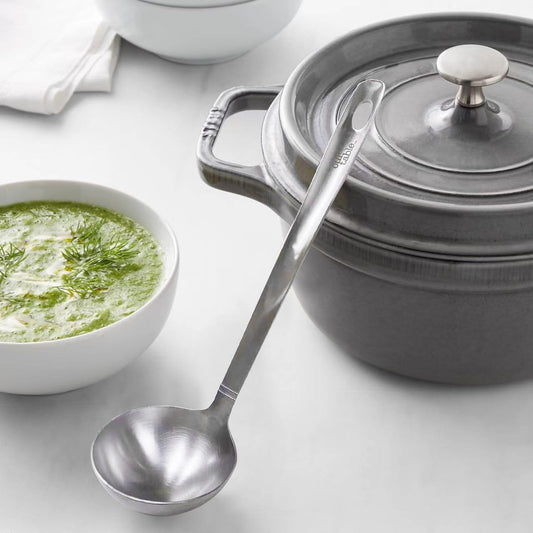 Stainless Steel Kitchen Ladle, Heavy Duty One-Piece Construction Cooking Ladle, Punch Soup and Stew Serving Ladles Scoop