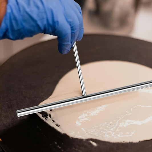 2 Pack Crepe Spreader Kit, Stainless Steel T-Shaped Batter Spreaders, Pancake Tool, Crepes Sticks Fit Any Crepe Pan Maker, 1 Large 7" + 1 Small 5"