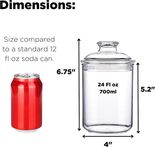 JOEY'Z 24oz Acrylic Airtight Candy Jar Cookie Jar - Candy Jars with Lids Apothecary Jars With Lids - Laundry Pods Container Laundry Pod Container