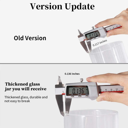 18 Oz/550 ML Glass Jar with Lid, Clear Thickened Version Glass Storage Containers with Sealed Bamboo Lid, For Coffee, Sugar, Spices, Tea, Beans, Candy, Cookie