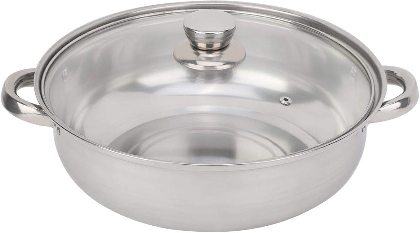 Stainless Steel Stack and Steam Pot Set 2-Layer Soup Steamer Saucepot double boiler Pot and Lid 27cm/11'' Cookware Steamer Pot Cooker Boiler Soup Steaming Pot