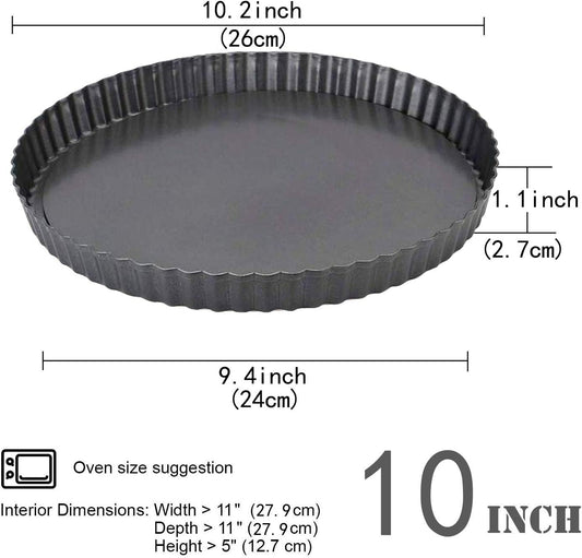 Gutsdoor Tart Pan 10 Inch with Removable Bottom Nonstick Quiche Pan Round Pie Pans for Baking