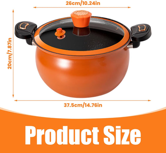 Mini Pressure Cooker, 8L Fast Heating Pressure Pot with Lock Handles, Non-Stick Stockpot with See-Through Lid for Gas, Induc