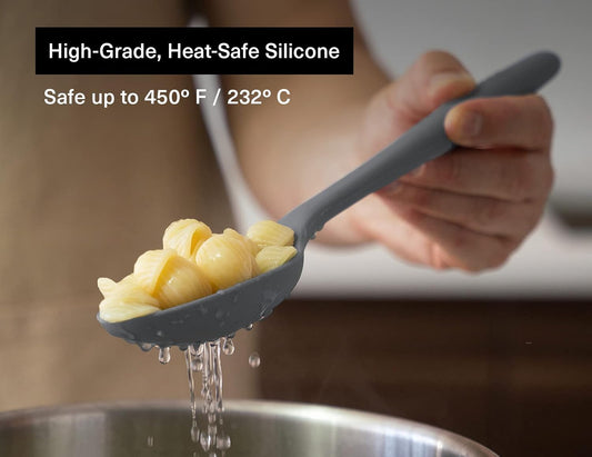 Misen Silicone Mixing Spoon - Professional-Grade, Dishwasher Safe - No Scratch Nonstick-Safe Kitchen Tool for Stirring, Scraping, and Serving - Stong, Durable, Heat Resistant - Gray