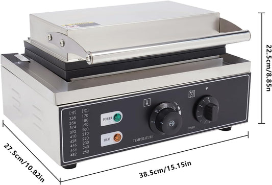 1550W Taiyaki Fish Waffle Maker, 6 Mold Mini Fish-Shaped Waffle Making Machine, Commercial Non-Stick Japanese Taiyaki Waffles Iron, 122-572℉ Adjustable for Making 6 Mini Closed-Mouth Fish waffles