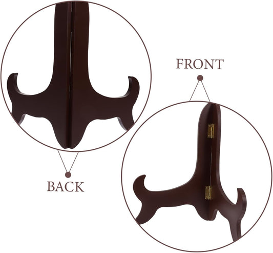 Gatuida Wooden Display Stand Plate Display Tea Cake Rack Large Plate Stands Wooden Easel for Home Decor