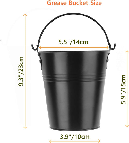 15-Pack Liners & Replacement Traeger HDW152 Drip Grease Bucket for Traeger 20/22/34, Pit Boss, etc Pellets Smoke (Black 15)
