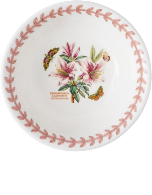 Portmerion Botanic Garden Meadow - 5" Round Mini Stacking Bowl (Set of 6) | Assorted Florals with Colorful Laurel Leaf Border| Earthenware | Microwave & Dishwasher Safe | Home & Restaurant Use