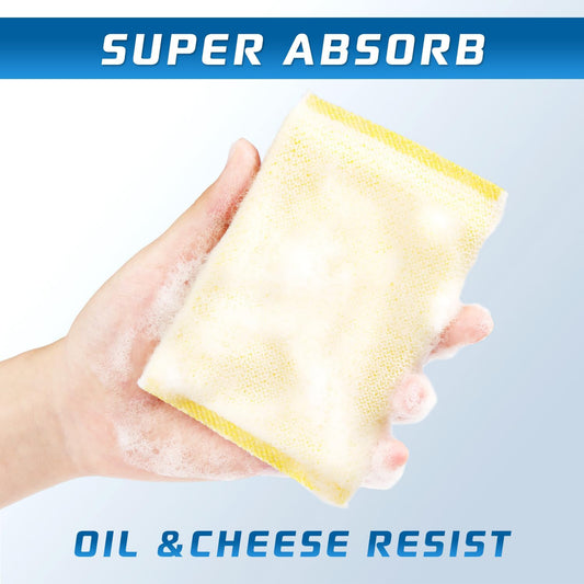 All-Purpose Non Scratch Sponges,Sponges Kitchen for Washing and Cleaning Dishes, Non-Stick Cookware,Premium Scrub and Scrubbers,Cleaning of Kitchen, Bathroom,and Household,12Pad