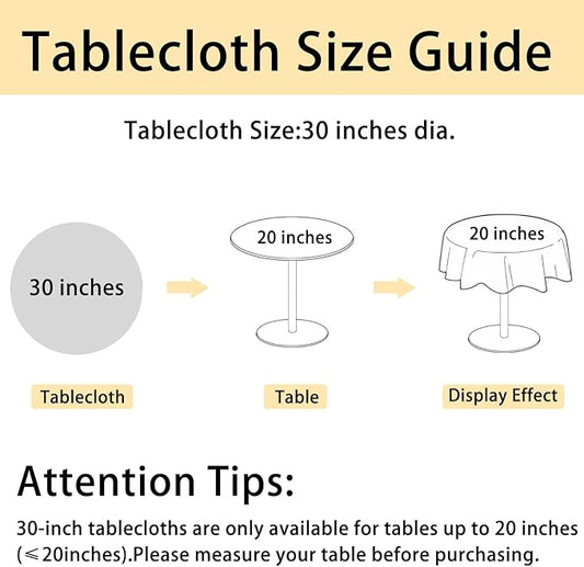 JIUZHEN Round Textured Table Cloth Linen Wrinkle Free Stain Resistant Farmhouse Decorative Circular Tablecloth for Kitchen, Dining, Party, Wedding, Outdoor Use (30 Inch Round,Khaki)