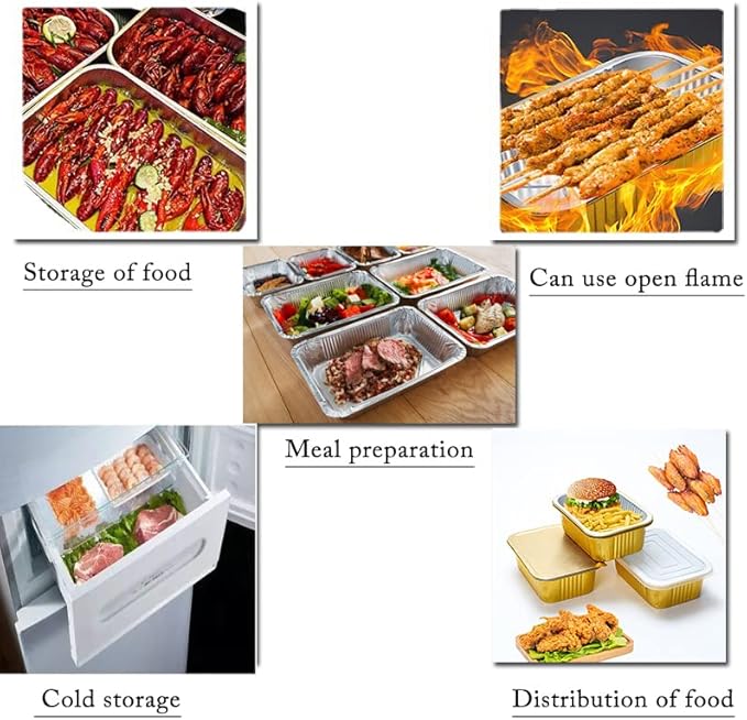 20pack 13 "x9 aluminum foil baking pan(3500ml) tray,steaming table tray, gold thickened disposable pot for cooking and heating