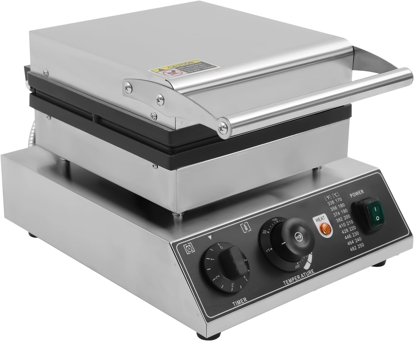 4-Slice Waffle Maker Pancake Maker Non-stick Stainless Steel Waffle Pan Pancake Making Machine with Temp and Time Control for Home Restaurant