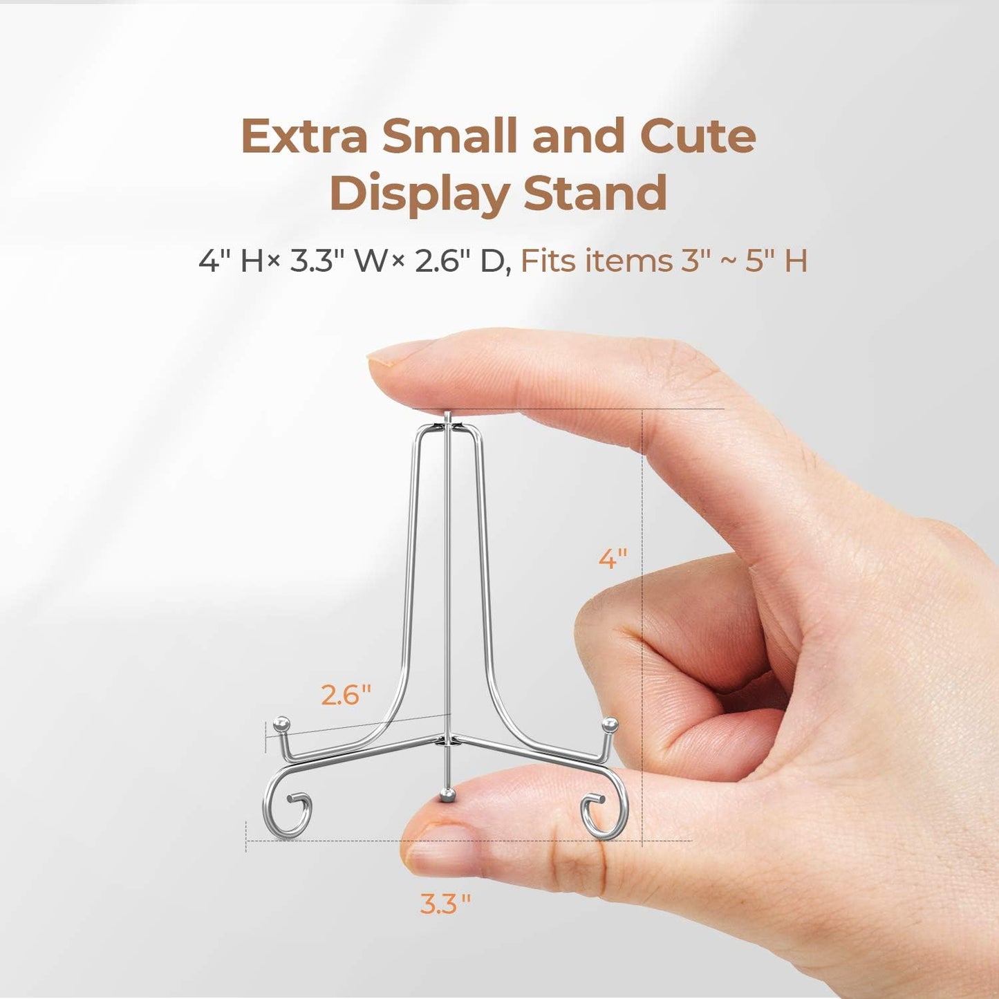 TR-LIFE Plate Stands for Display - 4 Inch Plate Holder Display Stand + Metal Easel Stand for Picture Frame, Decorative Plates, Photo, Book, Collectibles (2 Pack)