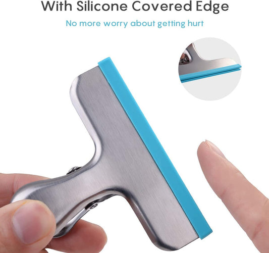 HOUSE AGAIN 12 Pack Stainless Steel Chip Bag Clips Covered with Silicone - NO More Sharp Edges - Color Coded for Food Bags - Air Tight Seal, Heavy Duty for Kitchen and Office, 3 Inches