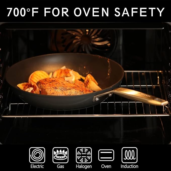 MsMk Small Egg Pan,8 1/2 inch Titanium and Ceramic Nonstick Omelette Pan,Small Frying Pan Safe for Induction,Scratch-resistant,Oven Safe to 700°F Pan for Cooking, Dishwasher Safe