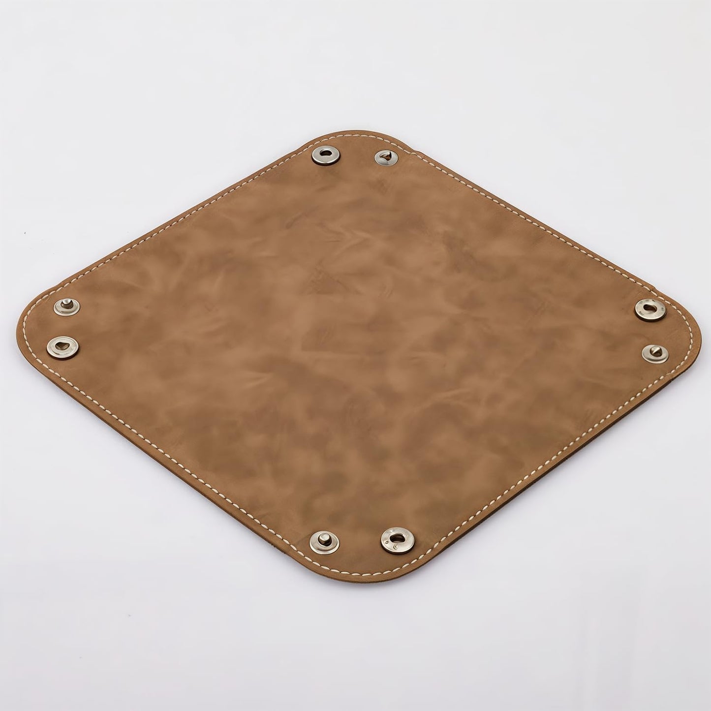 siduater Valet Tray Desktop Storage Organizer – Vegan Leather Catchall Bedside Vanity Tray Nightstand Caddy Holder for Remote Controller, Watch, Keys, Phone, Wallet, Coin, Jewelry, Stone Brown