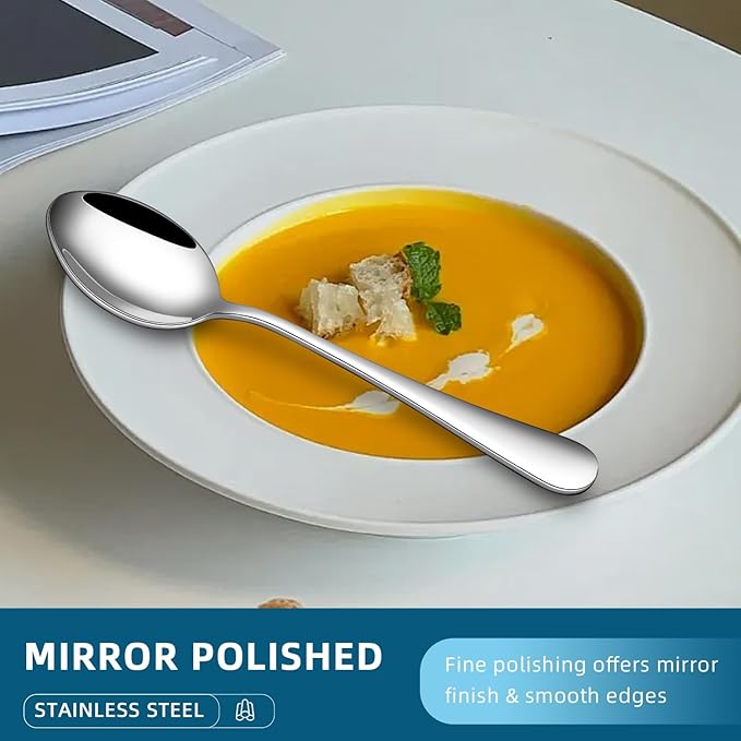 40 Piece Silverware Set for 8,Stainless Steel Cutlery Flatware Set,Mirror Polished Kitchen Utensils Set,Steak Knife Fork and Spoon Set for Home,Kitchen and Restaurant Use, Dishwasher Safe