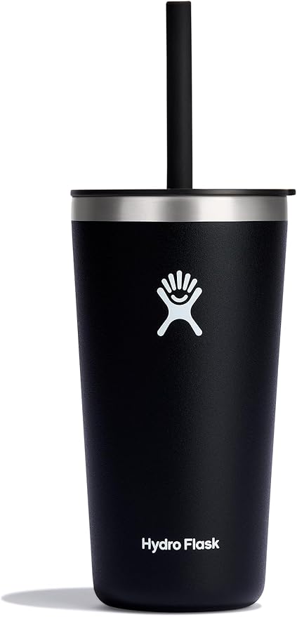 Hydro Flask All Around Tumbler Straw Lid, Insulated Travel Mug, Stainless Steel Coffee Cup 20 Oz Black