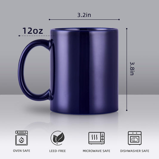12oz coffee mug set of 6 Coffee Mugs for Coffee, Tea, Cocoa, Milk(cobalto)