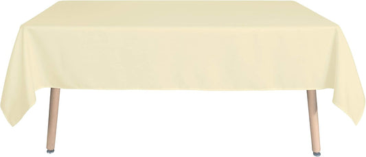 sancua Rectangle Tablecloth - 70 x 90 Inch - Stain and Wrinkle Resistant Washable Polyester Table Cloth, Decorative Fabric Table Cover for Dining Tables, Buffet Parties and Camping, Beige
