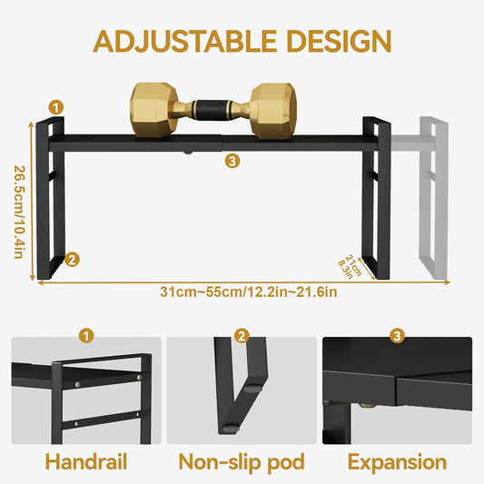 Expandable Cabinet Shelf Organizer Riser for Kitchen Pantry Cupboard Under Sink Countertop Home Storage Organization Rack Space Saver