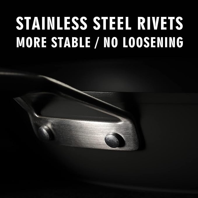 MsMk Nonstick Frying Pan, 12 1/2 Inch Titanium and Ceramic Nonstick Large Skillet Pan, Sturdy and Durable Skillet Nonstick, for Various Stove Type, Oven Safe to 700°F Pan for Cooking, Dishwasher Safe