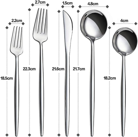 AOOSY Silverware Set, Luxury Royal 20 Pieces Stainless Steel Flatware Set Stainless Steel Steak Knife and Spoon Fork Cutlery Set for Home Kitchen and Restaurant, Service for 4