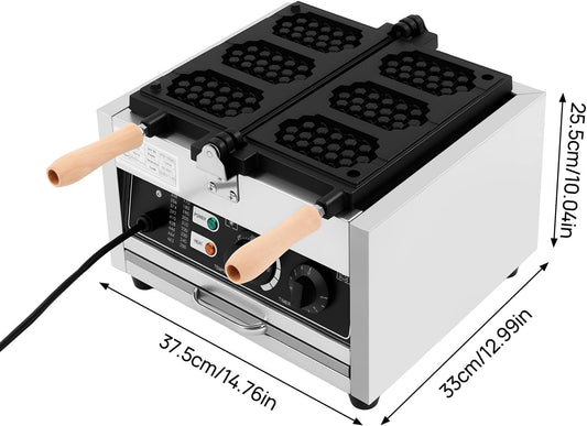 1500W Commercial Waffle Maker, 3 Grids Electric Dual-plate Waffle Maker Non-Stick Stainless Steel Belgian Waffle Iron w/Time & Temper Adjustable|180° Rotating, Large Waffle Machine for Restaurant