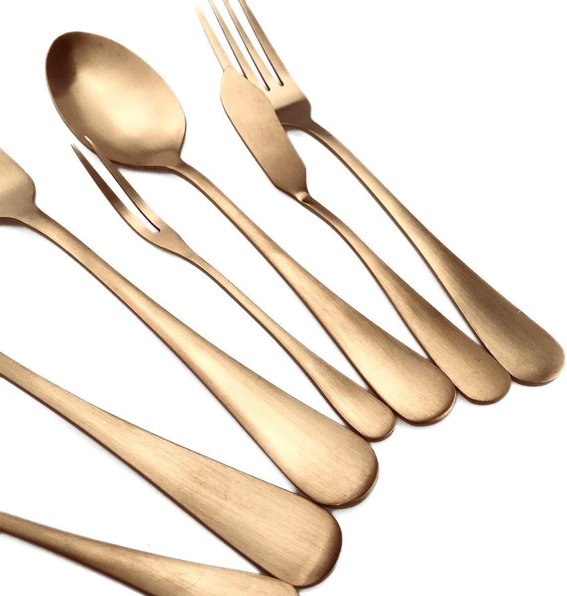 Gugrida Luxury 18/10 Stainless Steel Flatware Set Matte Black Silverware Set