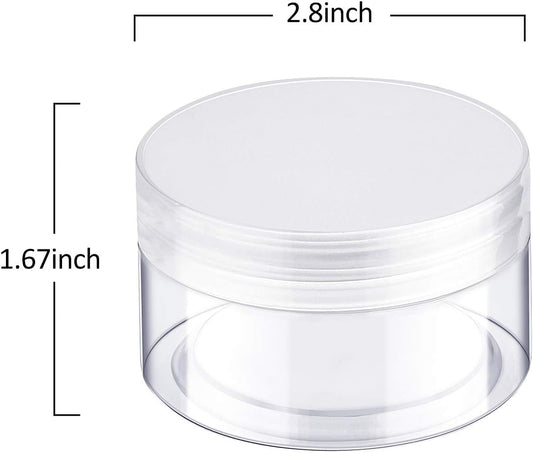 SATINIOR 6 Pack 4 oz Plastic Jars Containers with Lids Wide-mouth Refillable Leakproof Reusable Round Empty Jars for Travel Cosmetic Dry Food Spice Candy Cookie Home Kitchen Organizing (Clear)