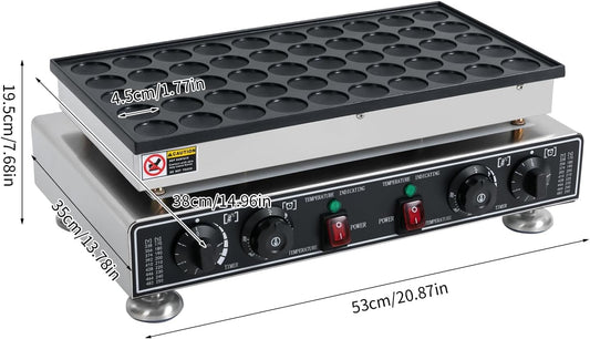 50 PCS Electric Mini Pancake Maker, 110V 1800W Waffle Pancakes Making Machine Commercial Electric Muffin Nonstick Waffle Maker Machine for Home Restaurant & Snack Dessert