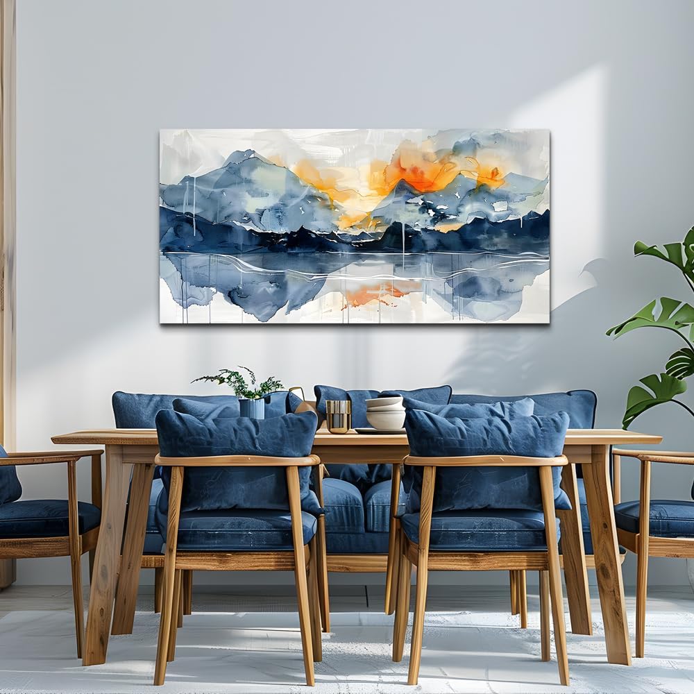 KELIYUAN Wall Art For Living Room Canvas Wall Decor For Bedroom Office Decorations Mountain Landscapes Wall Painting Abstract Watercolour Pictures Artwork Modern Ready To Hang Room Home Decor