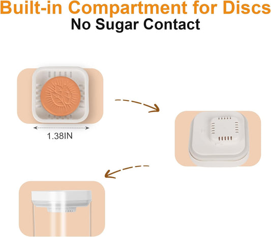 Brown Sugar Container Airtight, 1.8QT Stackable One-Touch Open, Brown Sugar Keeper Storage For Kitchen Organization