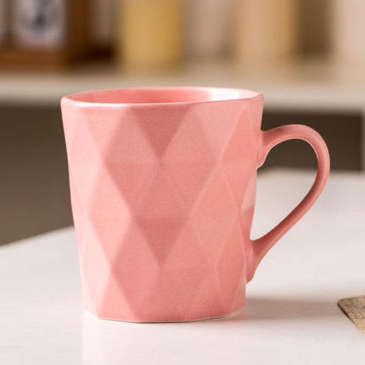 11 Ounce Porcelain Mugs, Set of 6, Tea and Cocoa Mug Set, Matte (Pink)