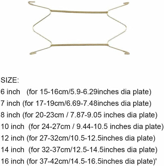 6/7/8/10/12/14/16 Inch Plate Dish Hanger Dismountable Wall Display Securing Clip W Type Dish Spring Holder Invisible Hook Home Decor,Vertical Plate Holders,Storage and Organization (6 Inch)