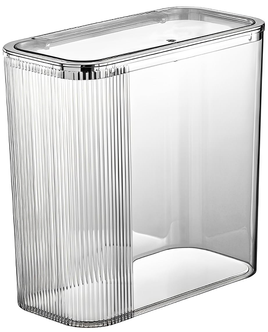 Sooyee Clear 14 Liter Bathroom Trash Can with Lid,3.9 Gallon Garbage Can with Press Type Lid,Trash Bin for Bathroom,Powder Room,Bedroom,Kitchen,Craft Room,Office