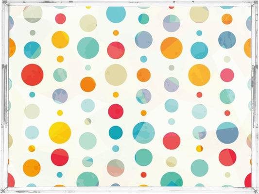 Acrylic Serving Tray with Handles Spill Proof Kitchen Storage Tray Clear Decorative Tray Makeup Drawer Organizer Storage Tray for Bathroom Living Room Ottoman 15.7x11.8Inches