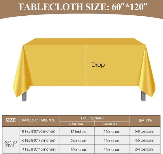 Rectangle Tablecloths 60x120 Inch 2 Pack Yellow Tablecloth Washable Decorative Linen Polyester Table Cloths for Dining Table Banquets Buffet Parties and Wedding