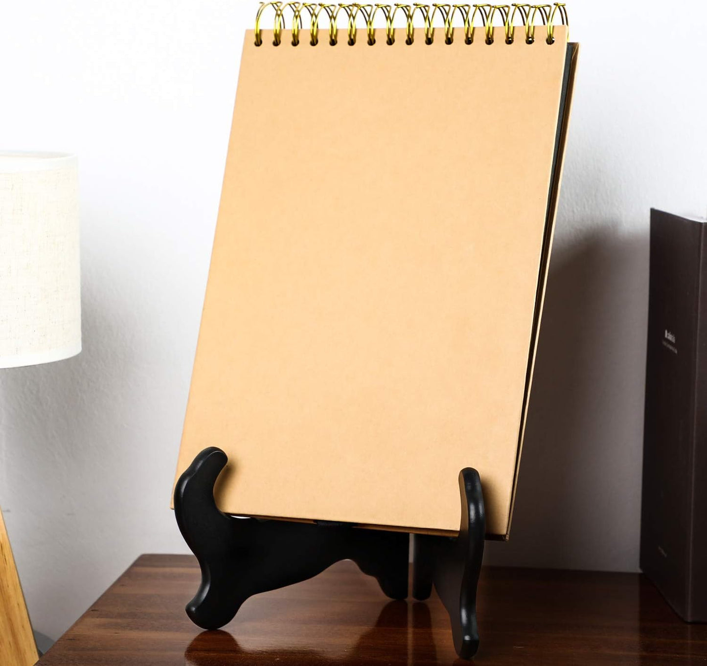 Tatuo 2 Packs Wooden Plate Stands for Display, Plate Holder Display Stand, Picture Frame Stand Easels, Tabletop Art Holder, Book Dish Decorative