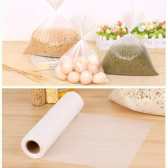 RBHK 12" X 20" Plastic Produce Bag on a Roll Clear Food Storage Bags for Fruits Vegetable, 350 Bags