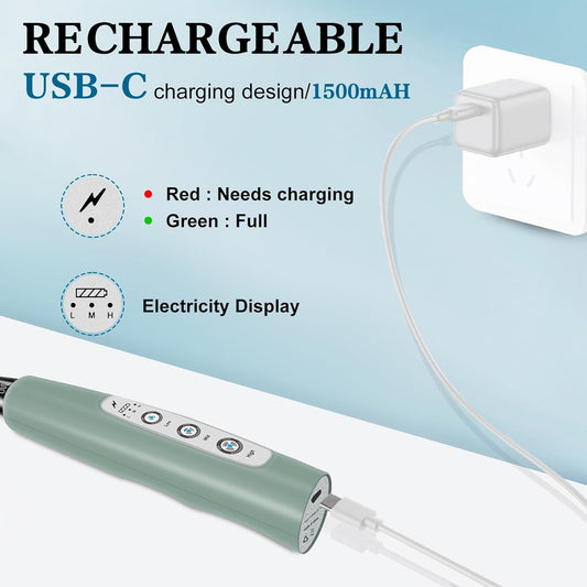 Milk Frother Handheld for Coffee, Electric Whisk 3 Speed Adjustable, Drink Mixer with Stainless 3 Whisks, Rechargeable Hand Frother Wand, Foam Maker for Latte Cappuccino Hot Chocolate Egg Green