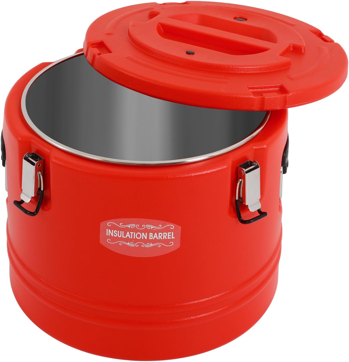 DYNAMI Large Insulated Food Container, 8 Gallon Portable Commercial Food Warmer Insulated Soup Container Cold Hot Box for Catering,Stainless Steel Inner Liner, Sealed and Leak-proof (Red, 8 Gal)