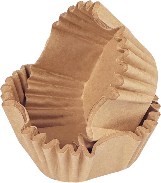 qiqee 500pcs Natural Square Cupcake Liners Muffin Linner No Smell, Food Grade Brown Baking Cups(Standard Size)