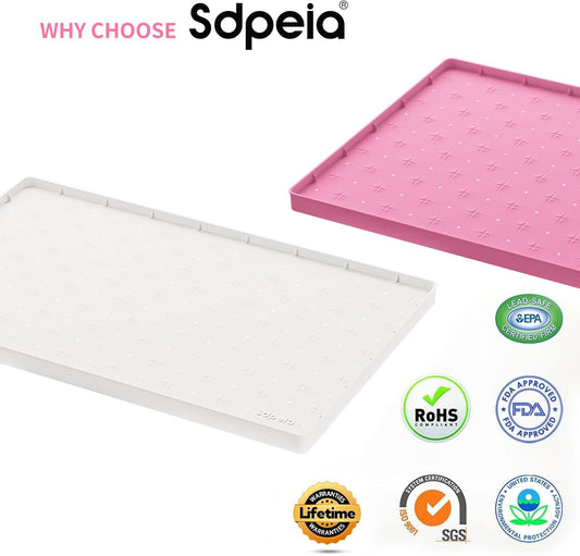 Sdpeia Under Sink Mat 28"×22" – Waterproof Silicone Cabinet Liner & Sink Protector for Kitchen & Bathroom, Multi-Purpose Organizers Tray for Pets, Laundry, Cat Litter Mat, White