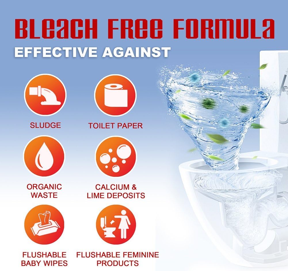 4Pack Safe & Powerful Upgraded Sink Drain Cleaner - Multi-Purpose Pipe Unclogging Agent for Kitchen and Home Drains