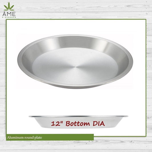 AME D'ESSENCE (1PC-12) Aluminum Pie Pan Commercial Grade Round Pie Plate Size 12" x 1mm Thick